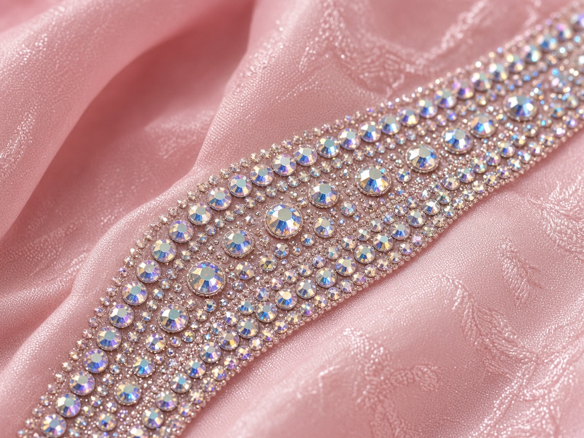 Hotfix stone motifs on fashion fabric