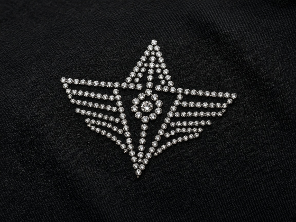 Hotfix rhinestone logo on garment