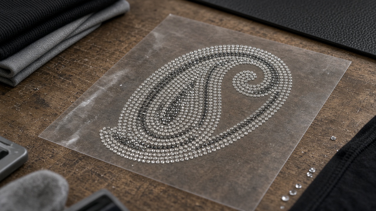 Hotfix rhinestone transfer sheet ready for heat press